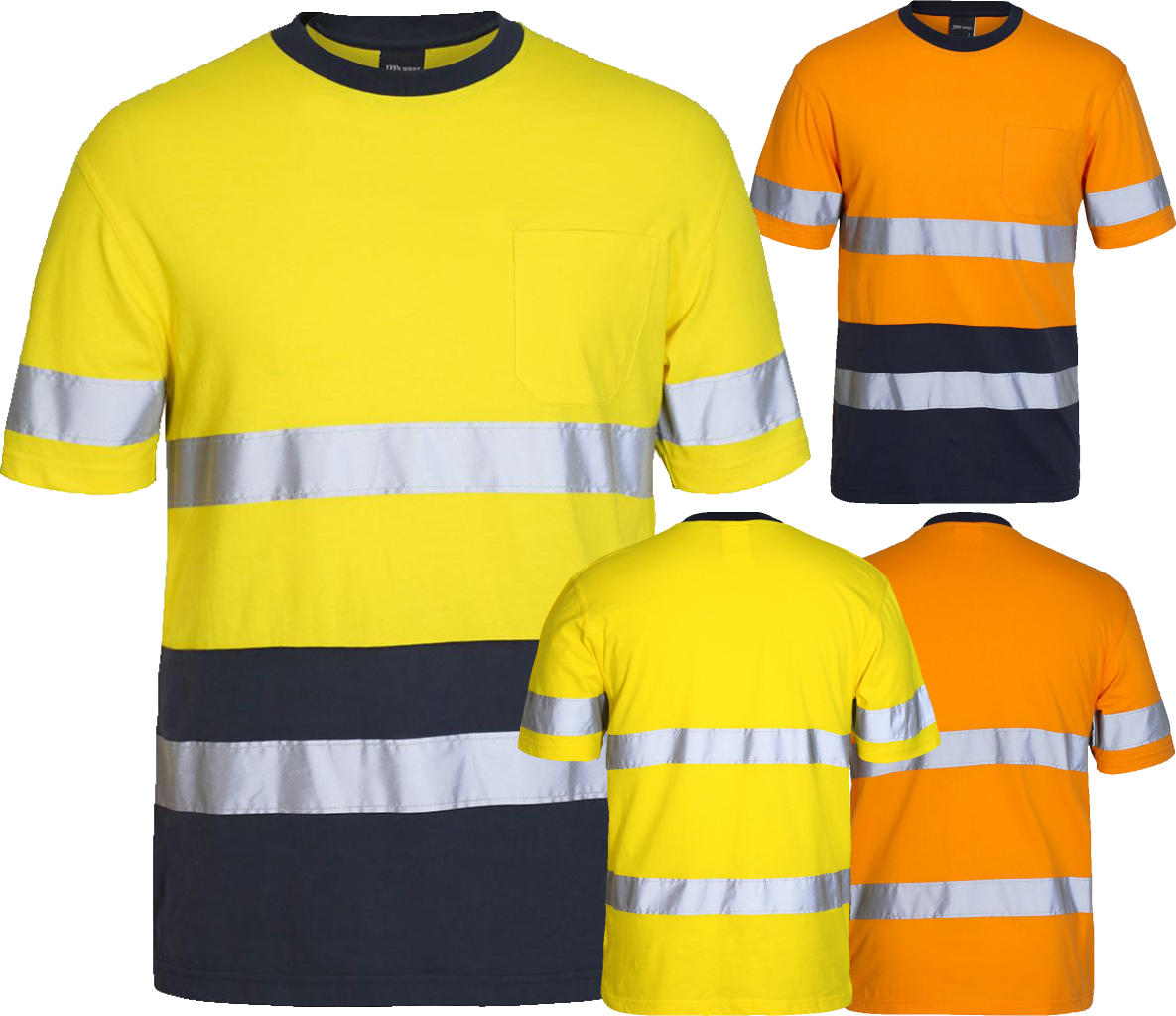 5x Hi Vis Reflective Cotton T-Shirt - Front Print