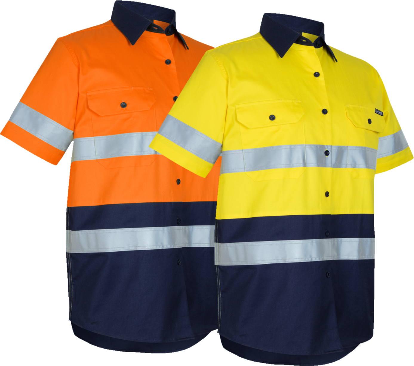 5x Hi Vis (D+N) S/S 150g Work Shirt - Front Print