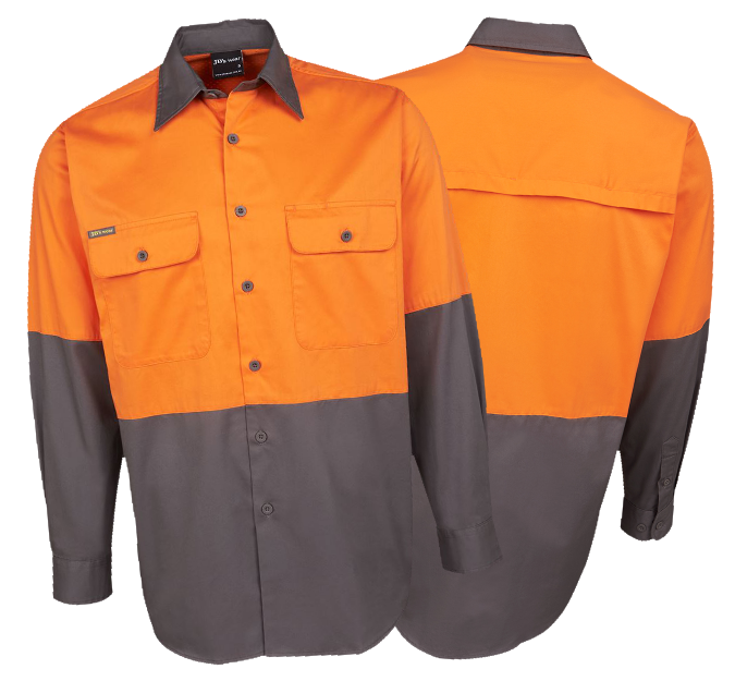Thumbnail: 5x Hi Vis L/S 150G Work Shirt - Front Print