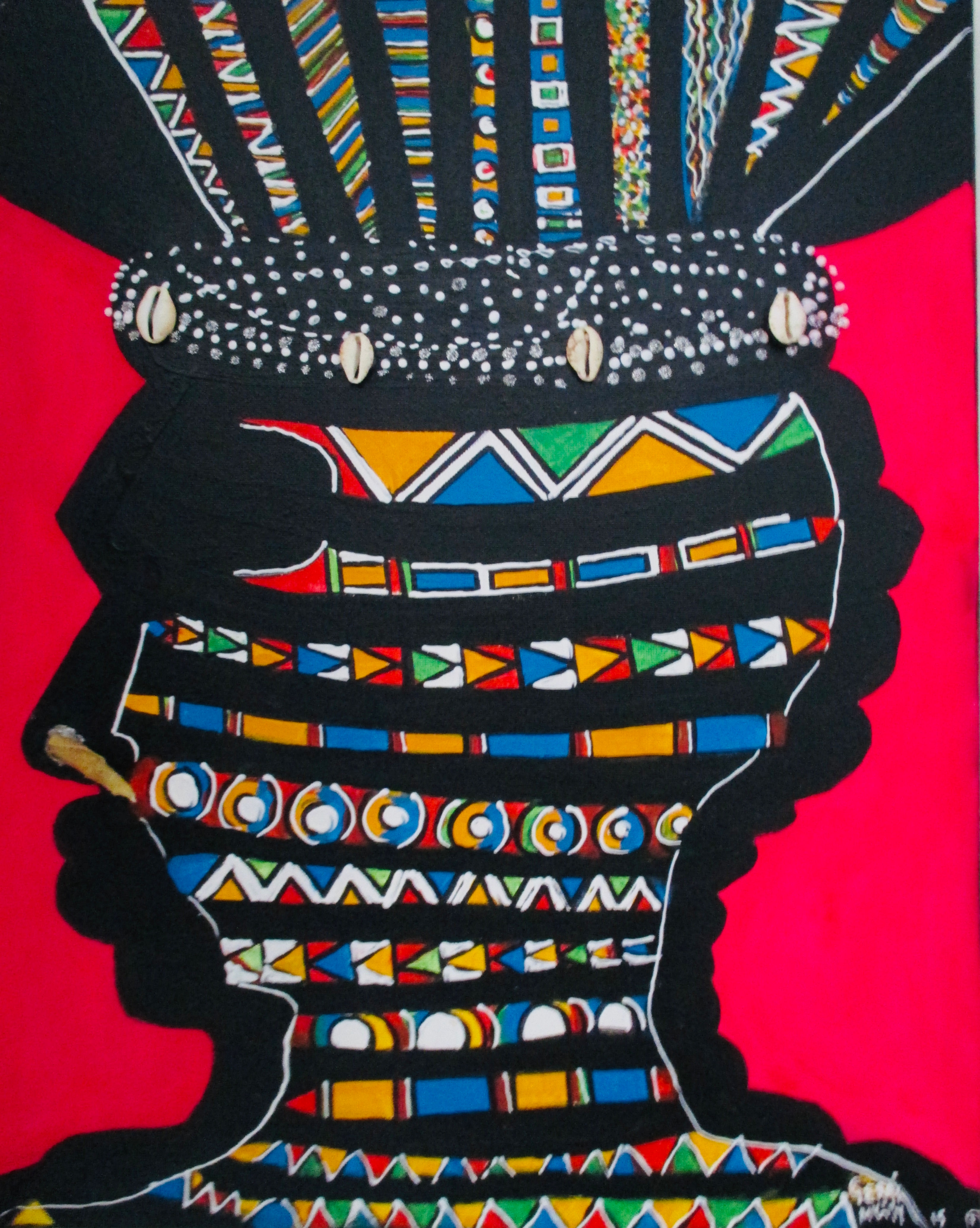 Vibrant art print: Colorful patterned head silhouette