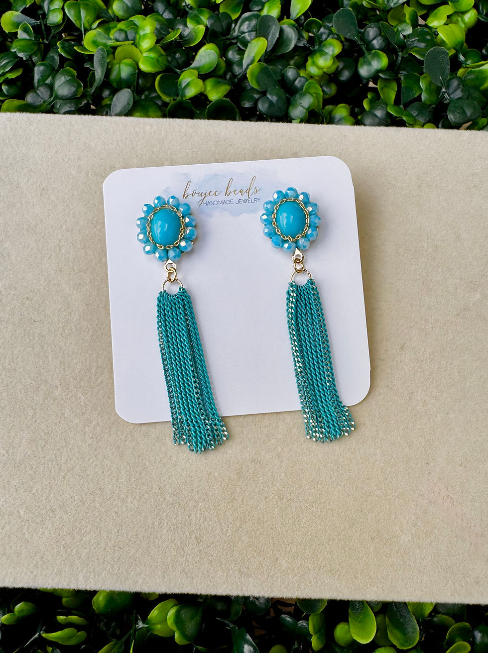 Thumbnail: Colorful Chain Fringe Earrings