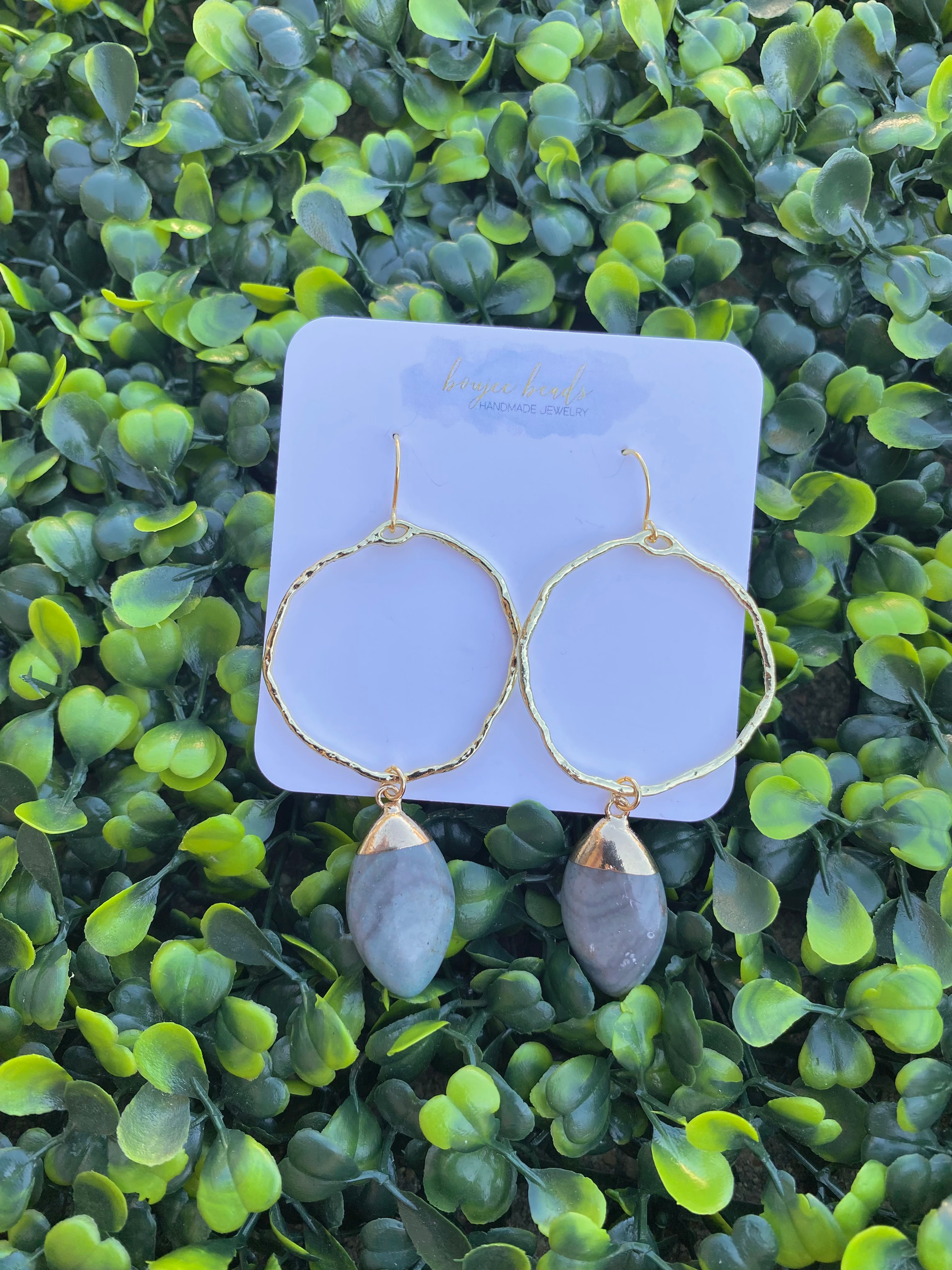 Labradorite Hoop Earrings