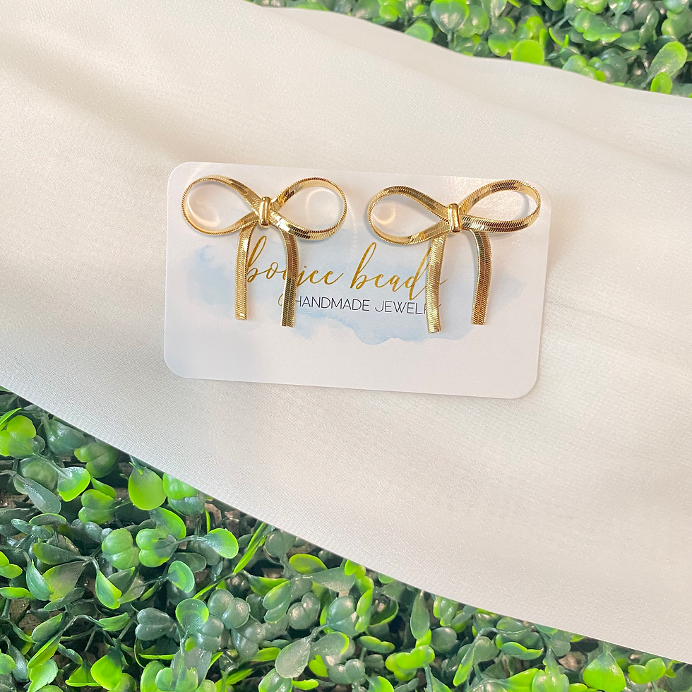 Thumbnail: Herringbone Bow Statement Earrings