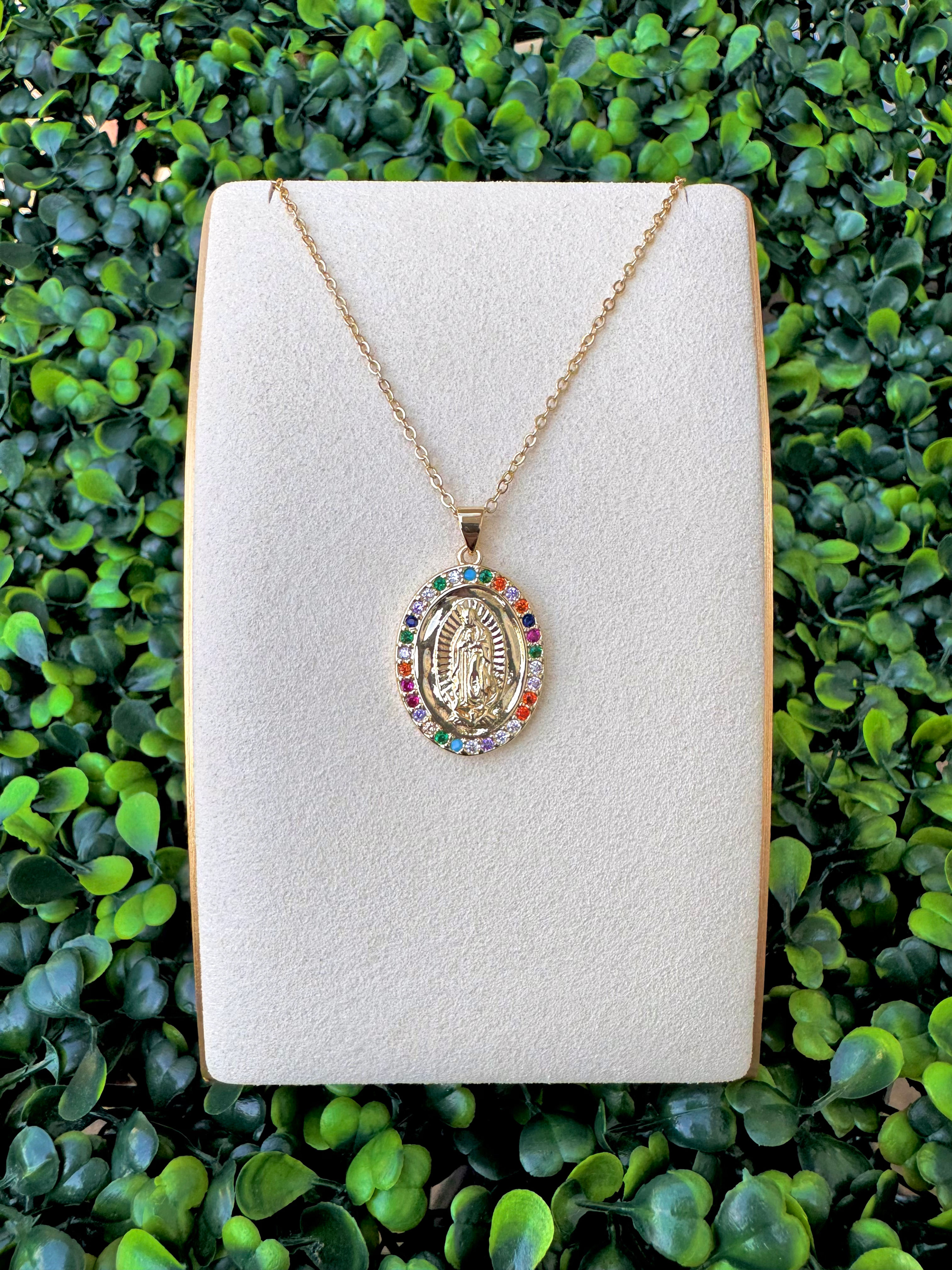 Multicolor Rainbow Mary Necklace