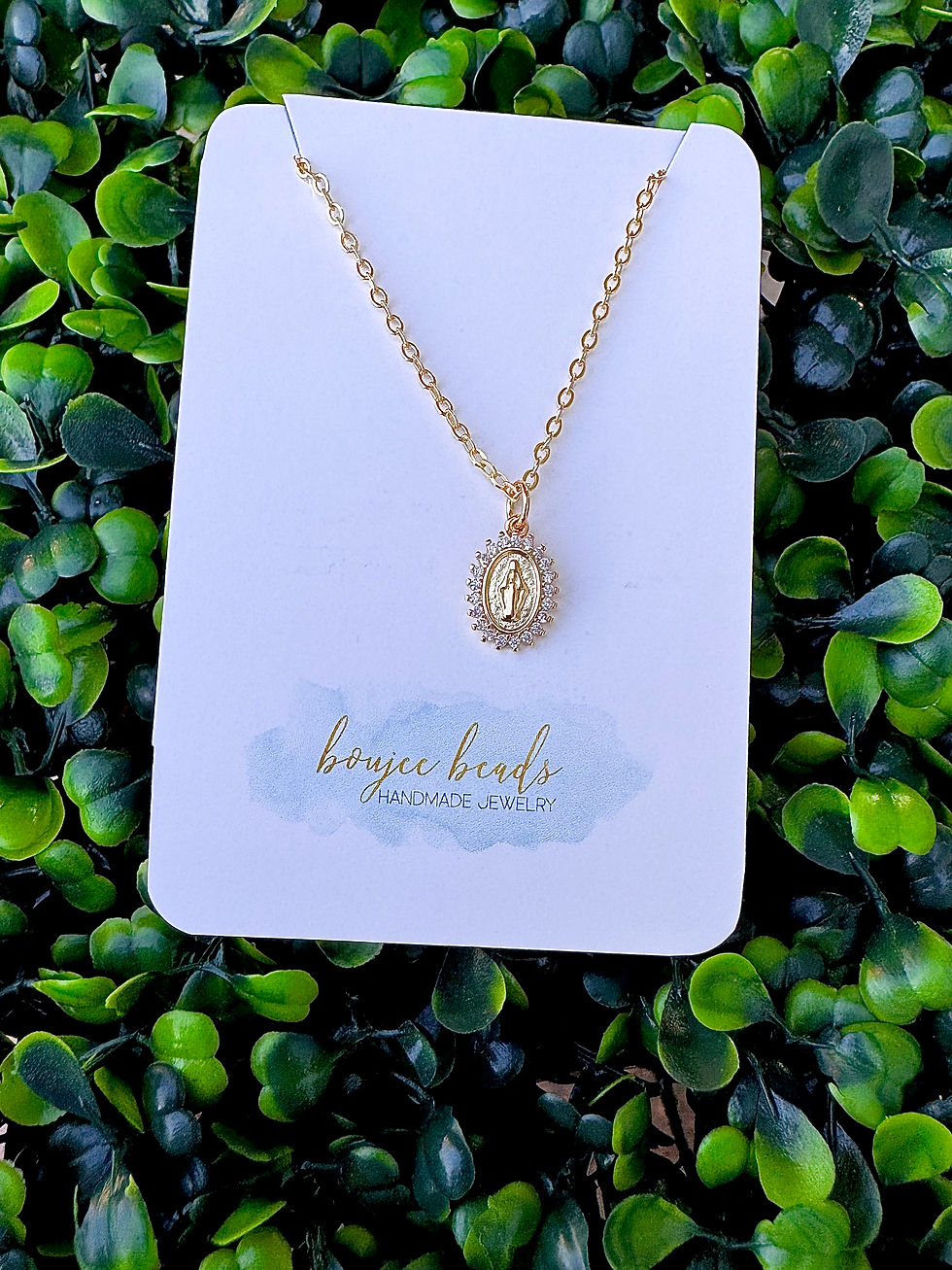 Thumbnail: Rhinestone Mary Necklace - Kiddie Size 14in.
