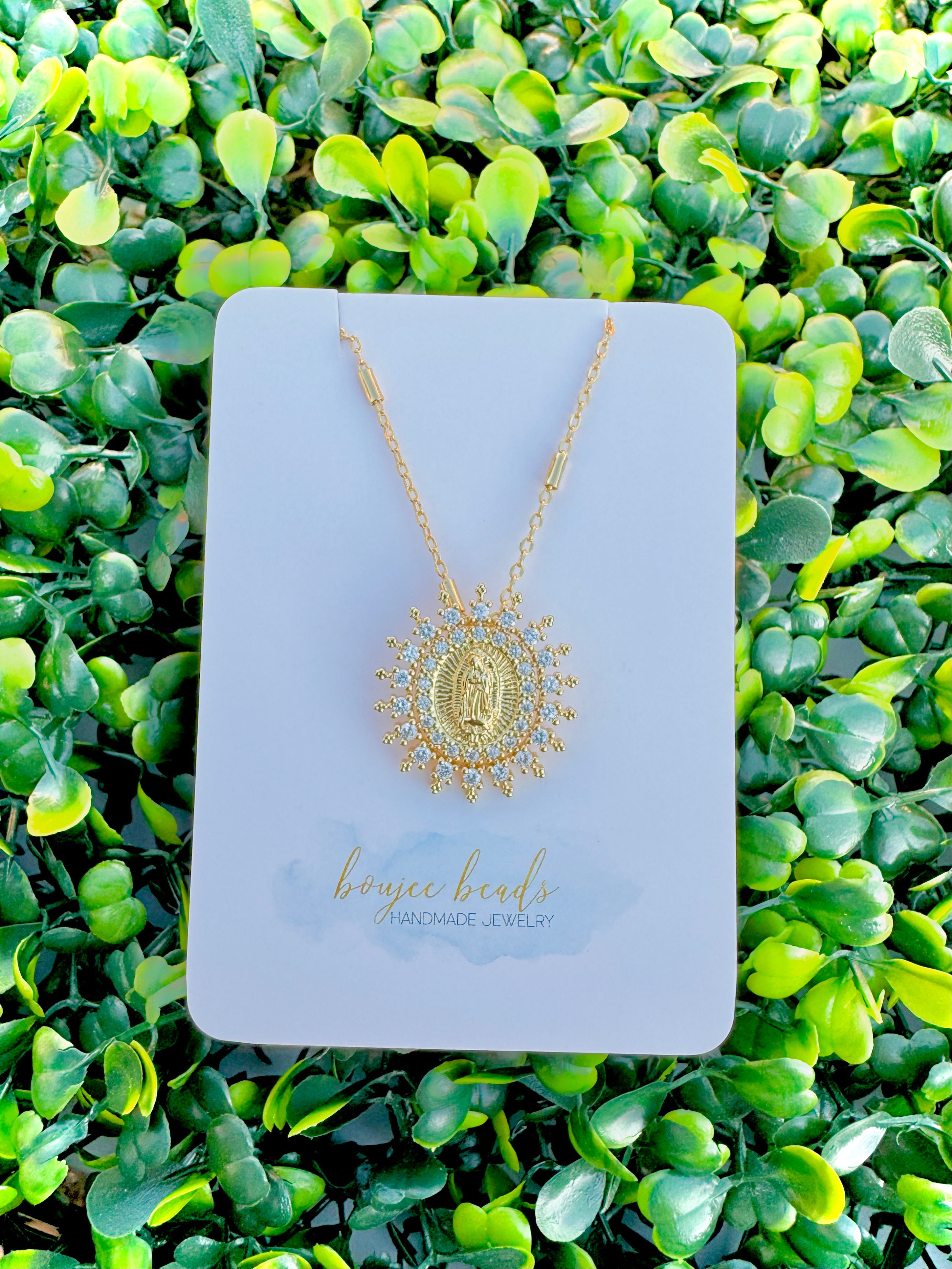 Round Starburst Mary Necklace
