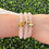 Thumbnail: Beaded Cross Bracelet - Clear Matte