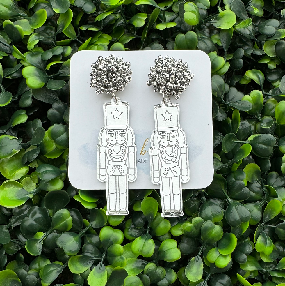 Thumbnail: Beaded Mirror Nutcracker Earrings