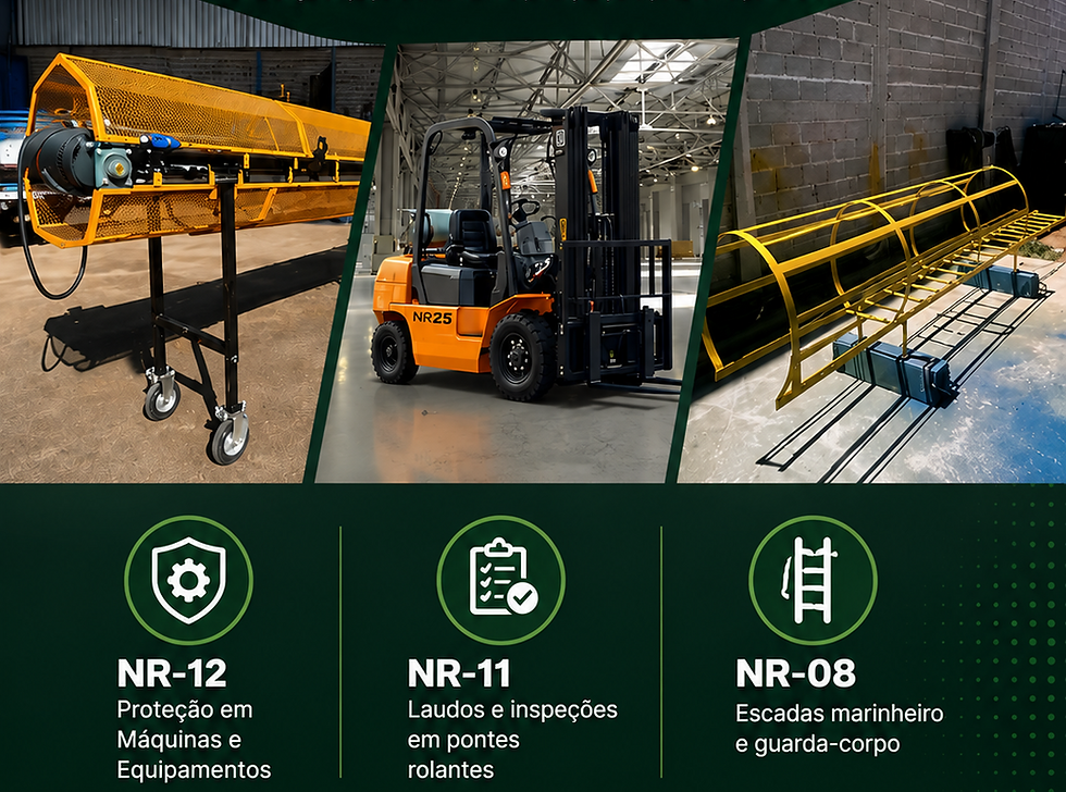 Conformidade Total: NR-12, NR-11 e NR-08 com Engenharia Fortalle