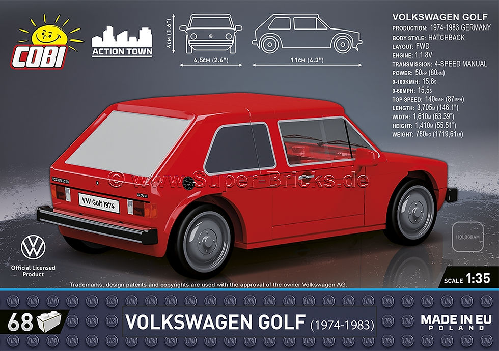 Miniaturbild: Cobi 24613 VW Golf 1 rot 1:35