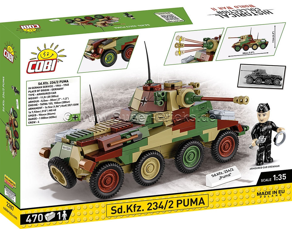 Miniaturbild: Cobi 2287 SdKfz 234/2 schwerer 8-Rad Panzerspähwagen Puma