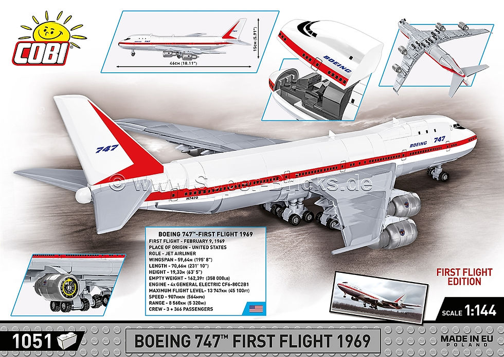 Miniaturbild: Cobi 26609 Boeing 747 Jumbojet Erstflug 1969