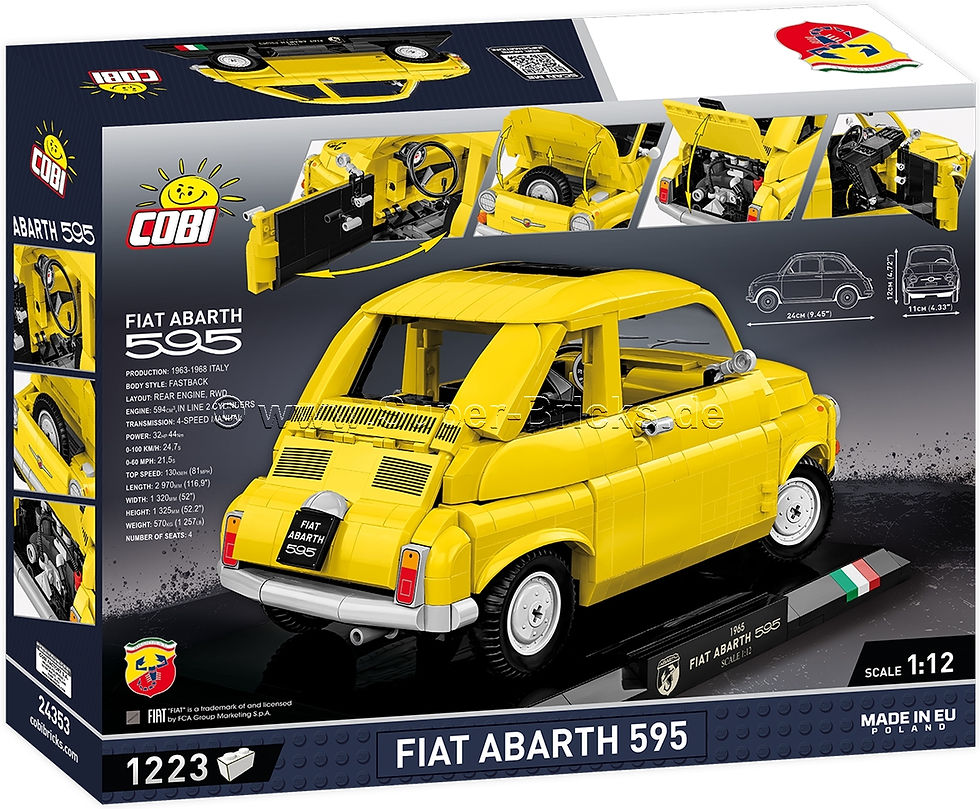 Miniaturbild: Cobi 24353 Fiat 595 Abarth 1965 gelb Executive Edition Maßstab 1:12