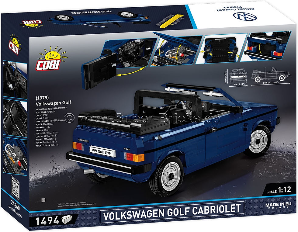 Miniaturbild: Cobi 24360 Golf Cabrio blau Maßstab 1:12