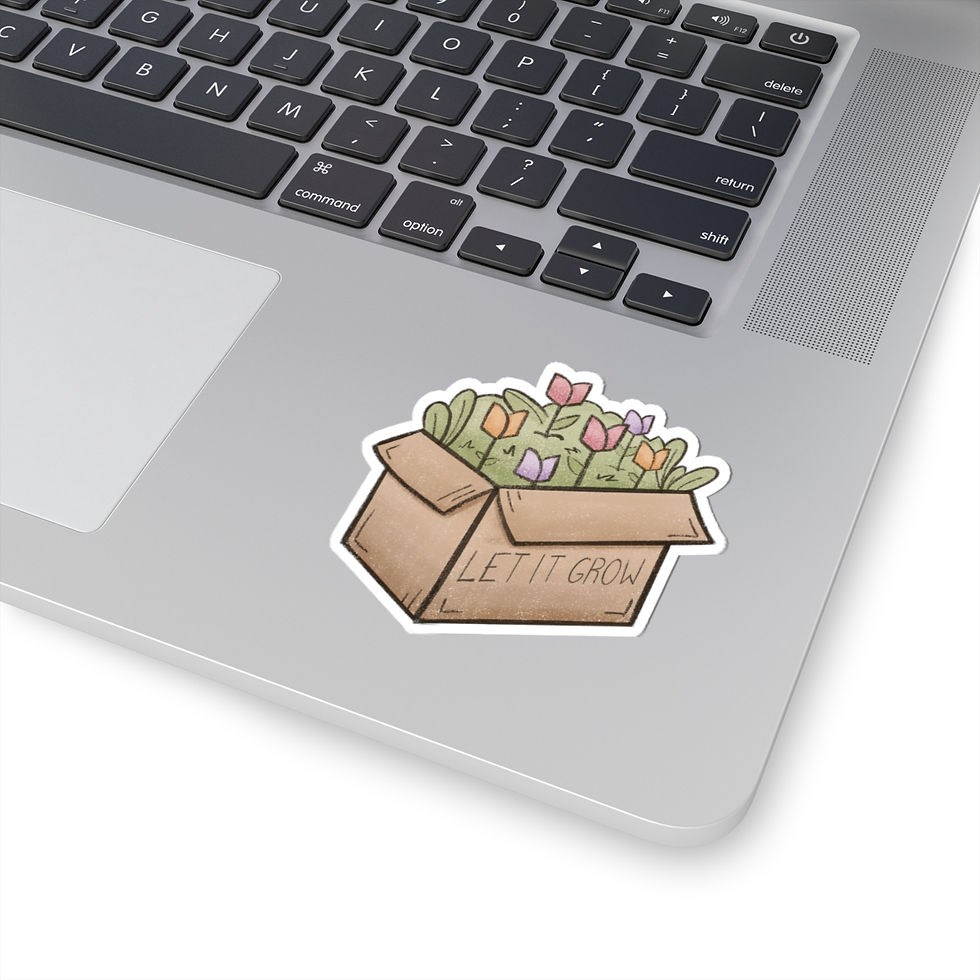 Thumbnail: "Let It Grow" Flower Stickers - Positivity Plant-Inspired Kiss-Cut Design