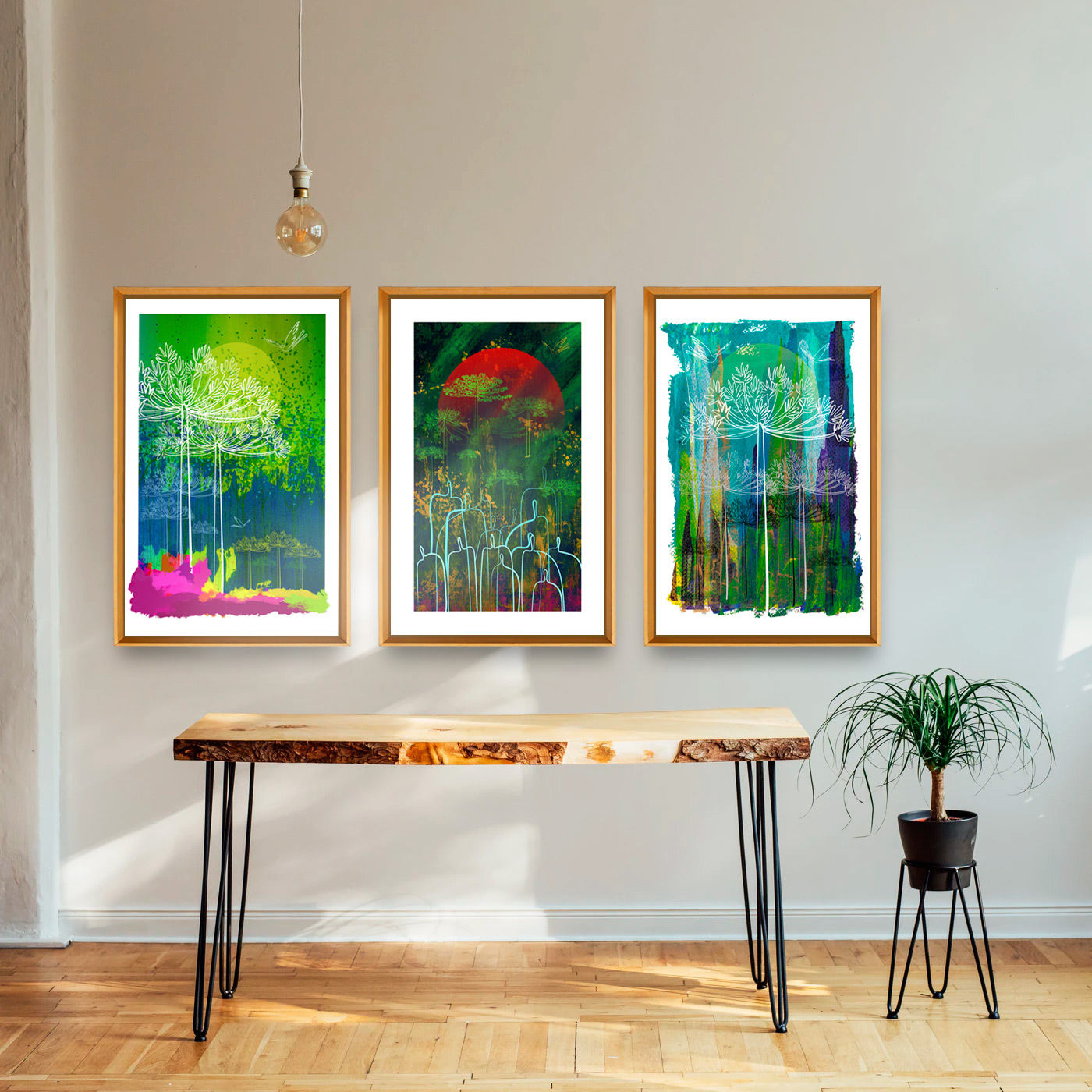 Araucarias Tríptico, canvas 40x60