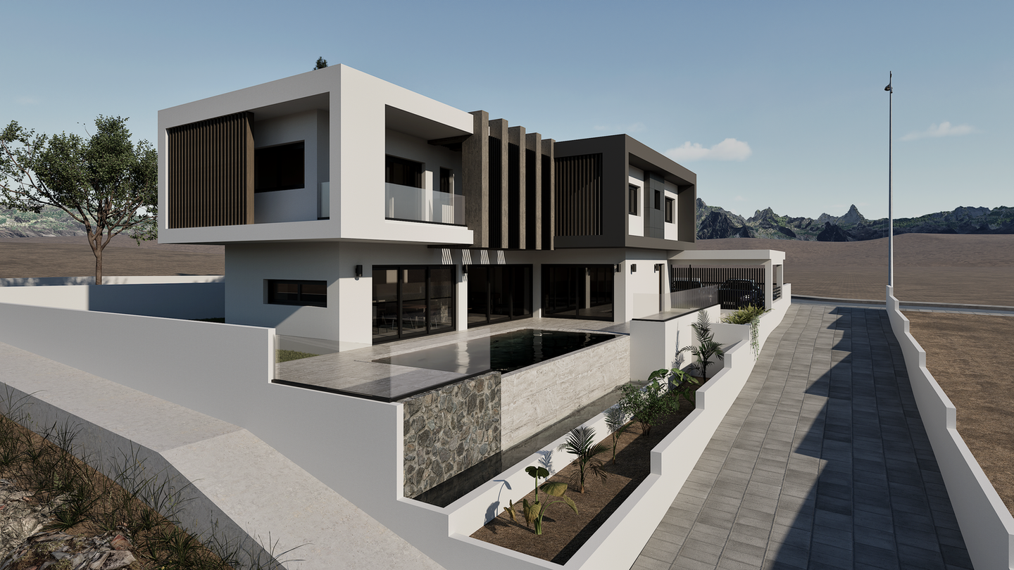 3D Visualization set in day time.