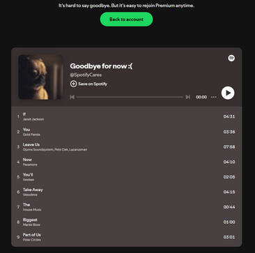 Spotify's Goodbye Playlist