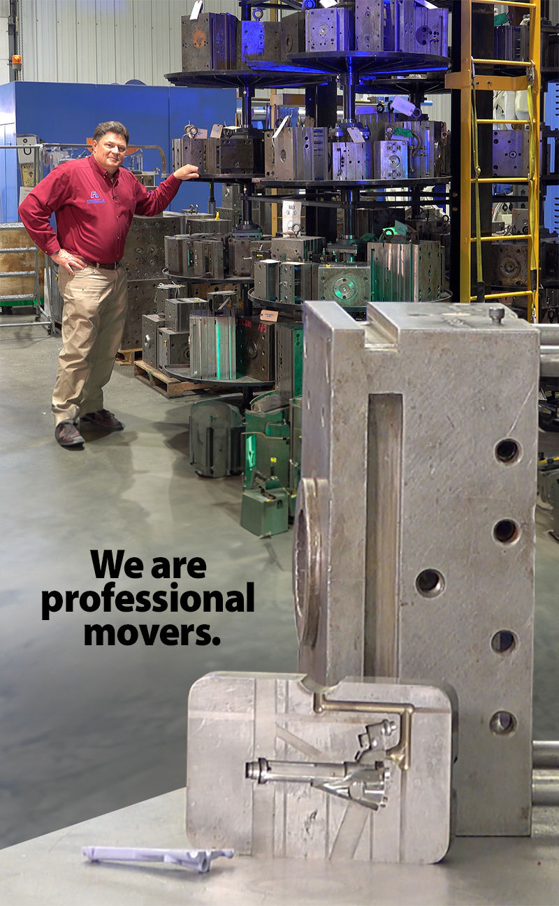 molds that are moved to ash industries can quickly be fitted to our presses thanls to in house tool room