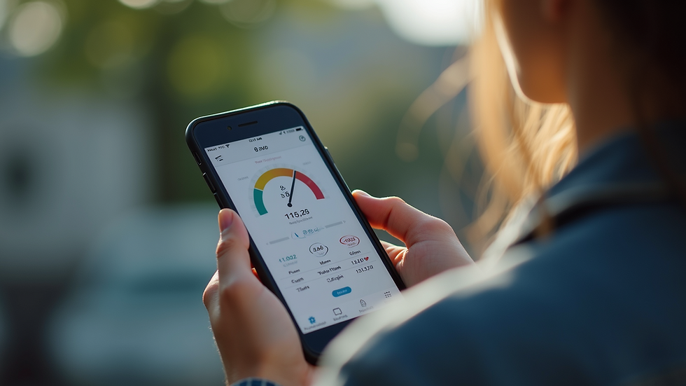 Eye-level view of a smartphone displaying a fever tracking app interface