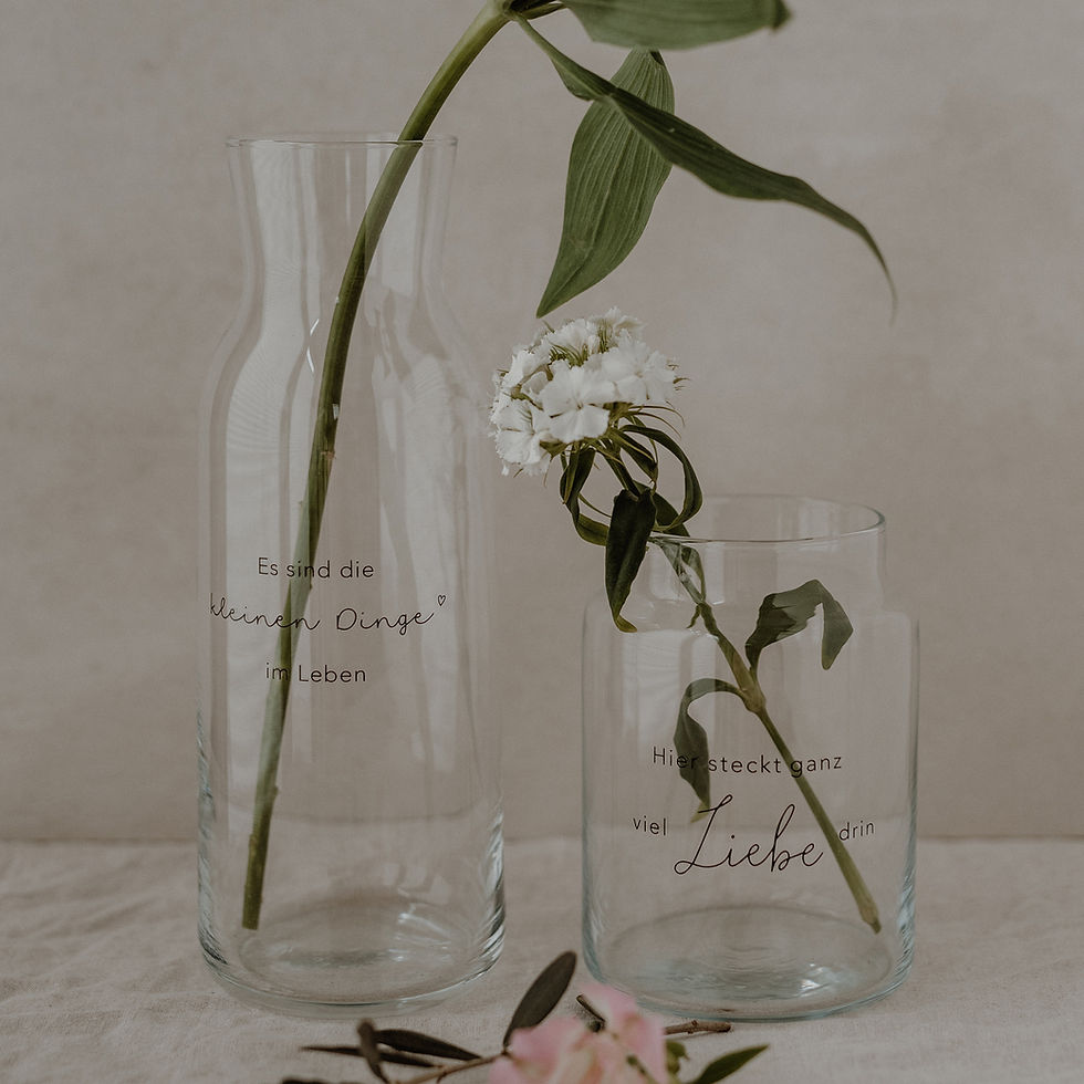 Miniaturbild: Vase aus Glas groß Liebe - Eulenschnitt