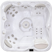 Hassle free luxury hot tub with lounger.