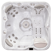 Premium luxury hot tub with a lounge seat.
