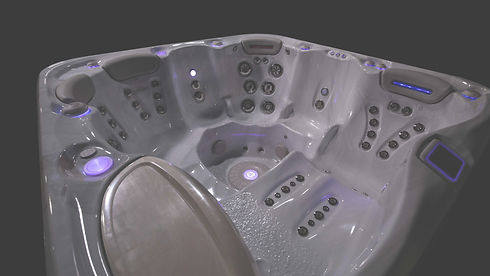 Hydropool North West's signature hot tub offering, showing the lighting inside the hot tub.