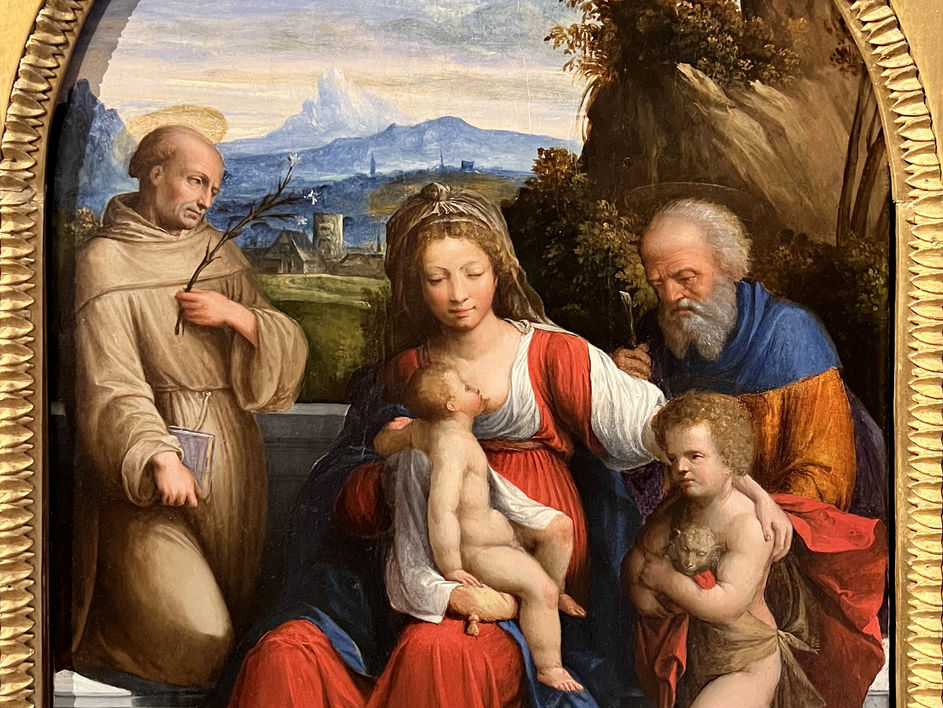 Atelier d'Il Garofalo | La Vierge et l'Enfant avec le jeune Jean-Baptiste et les saints Joseph et Antoine de Padoue