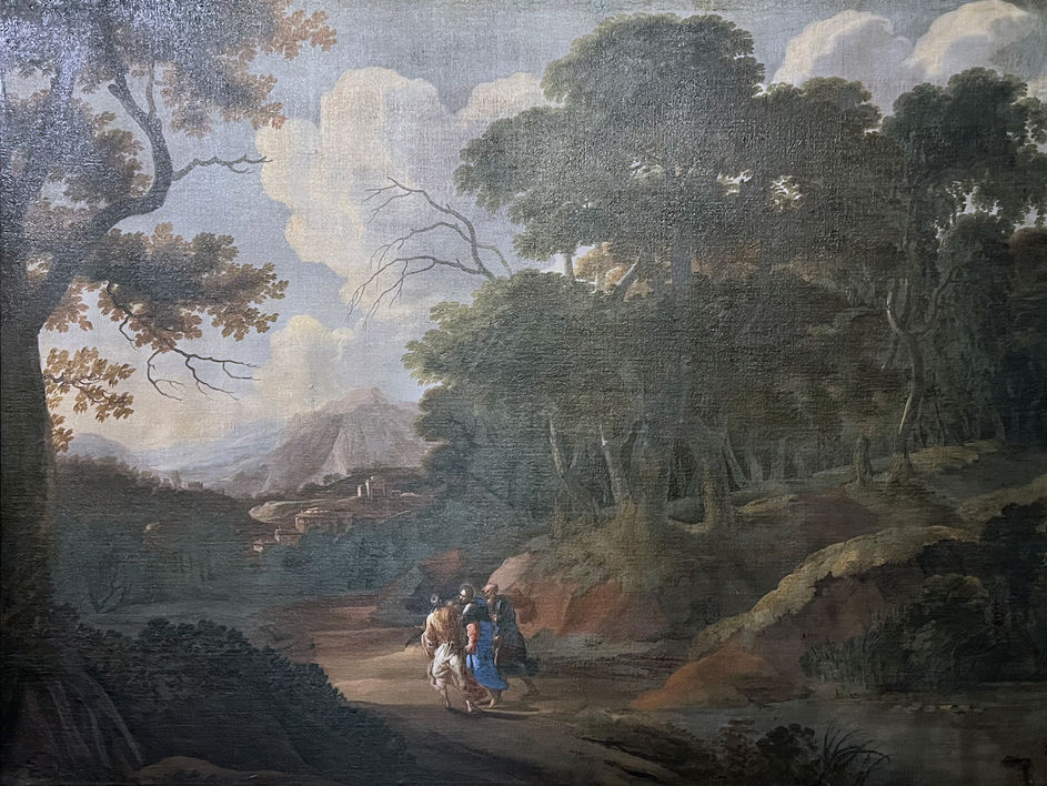 Jan Baptist Weenix et Pasquale Chiesa | Paysage avec les pèlerins d’Emmaüs