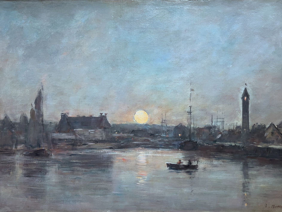 Eugène Boudin | Vue du port de Trouville au crépuscule