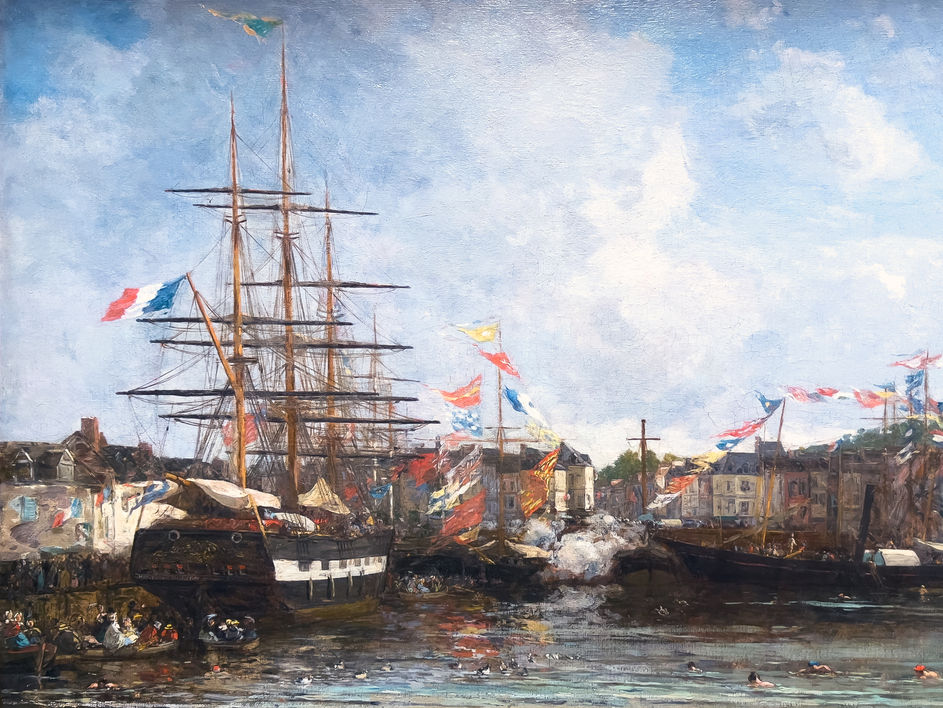Eugène Boudin | Fête dans le bassin d’Honfleur