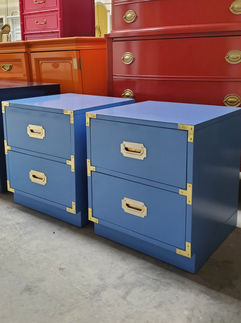 Lacquered Glossy Waterloo Bernahrdt Campaign Nightstand