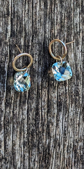 Semi-precious stone earrings by Clair Hodgson, Wobage jeweller and watercolour artist