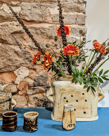 Wood-fired salt-glazed stoneware by Petra Steward