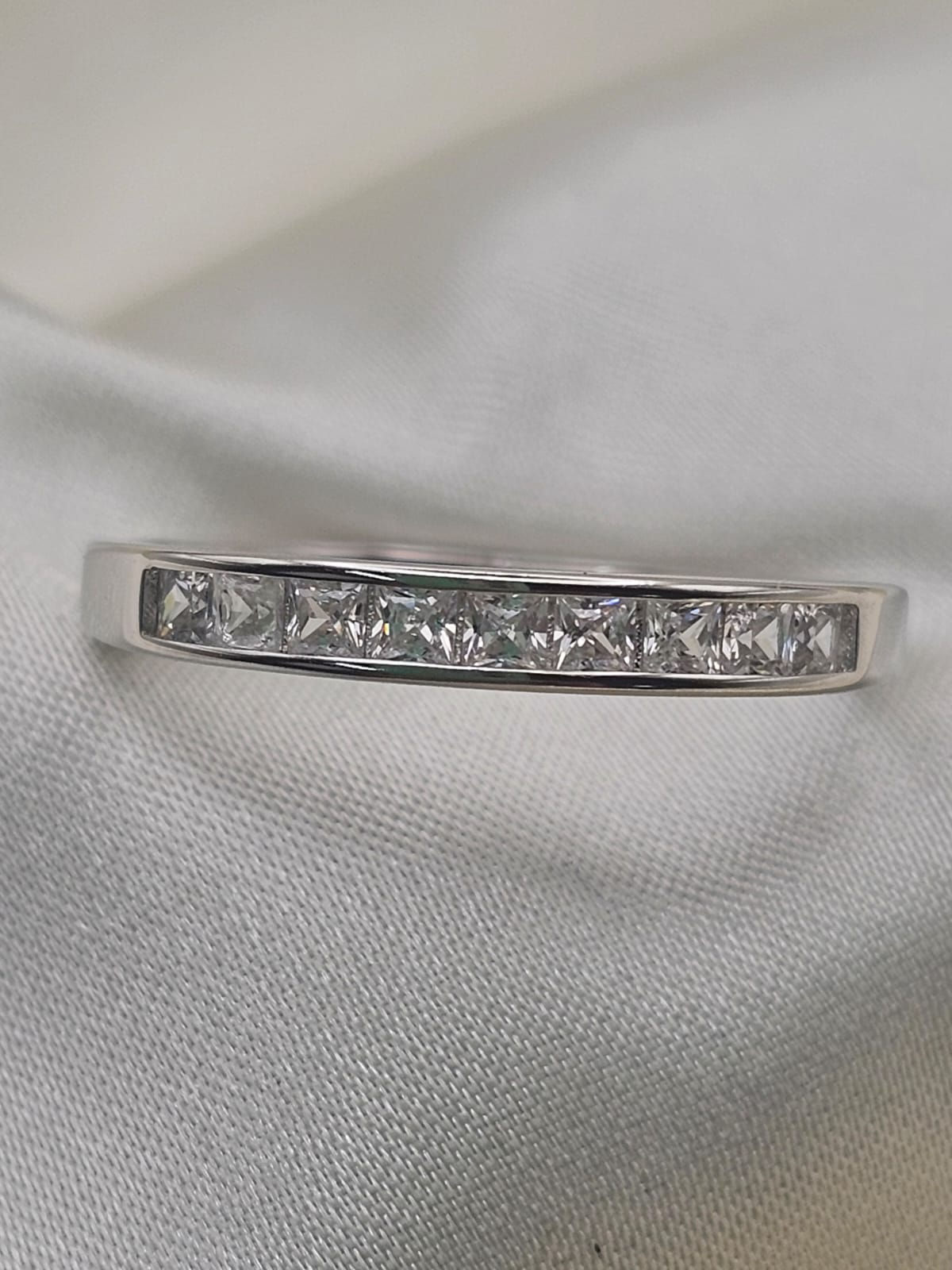 Channel-Set Cubic Zirconia Ring