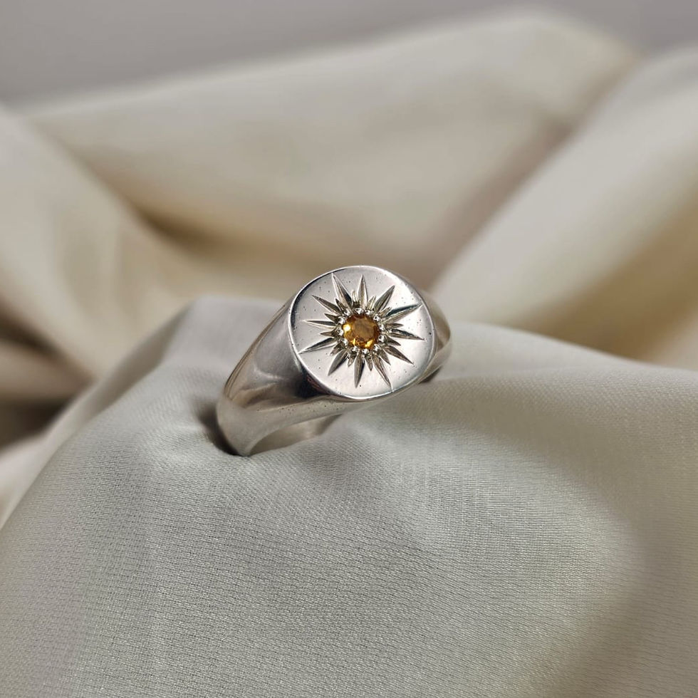 Thumbnail: Sunburst Citrine Signet Ring