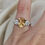 Thumbnail: Citrine & Moissanite Three-Stone Ring