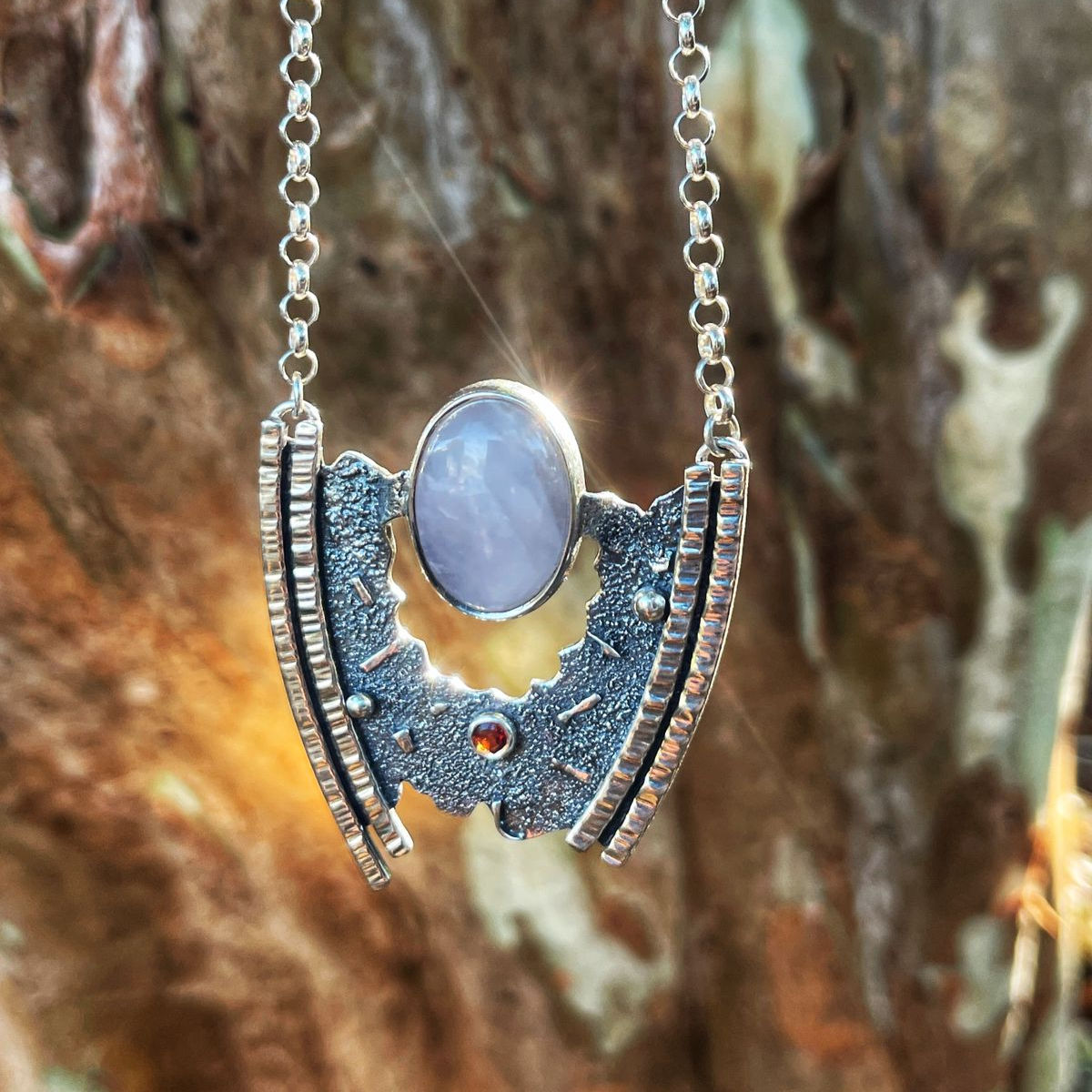 Rose Quartz and Garnet Statement Pendant