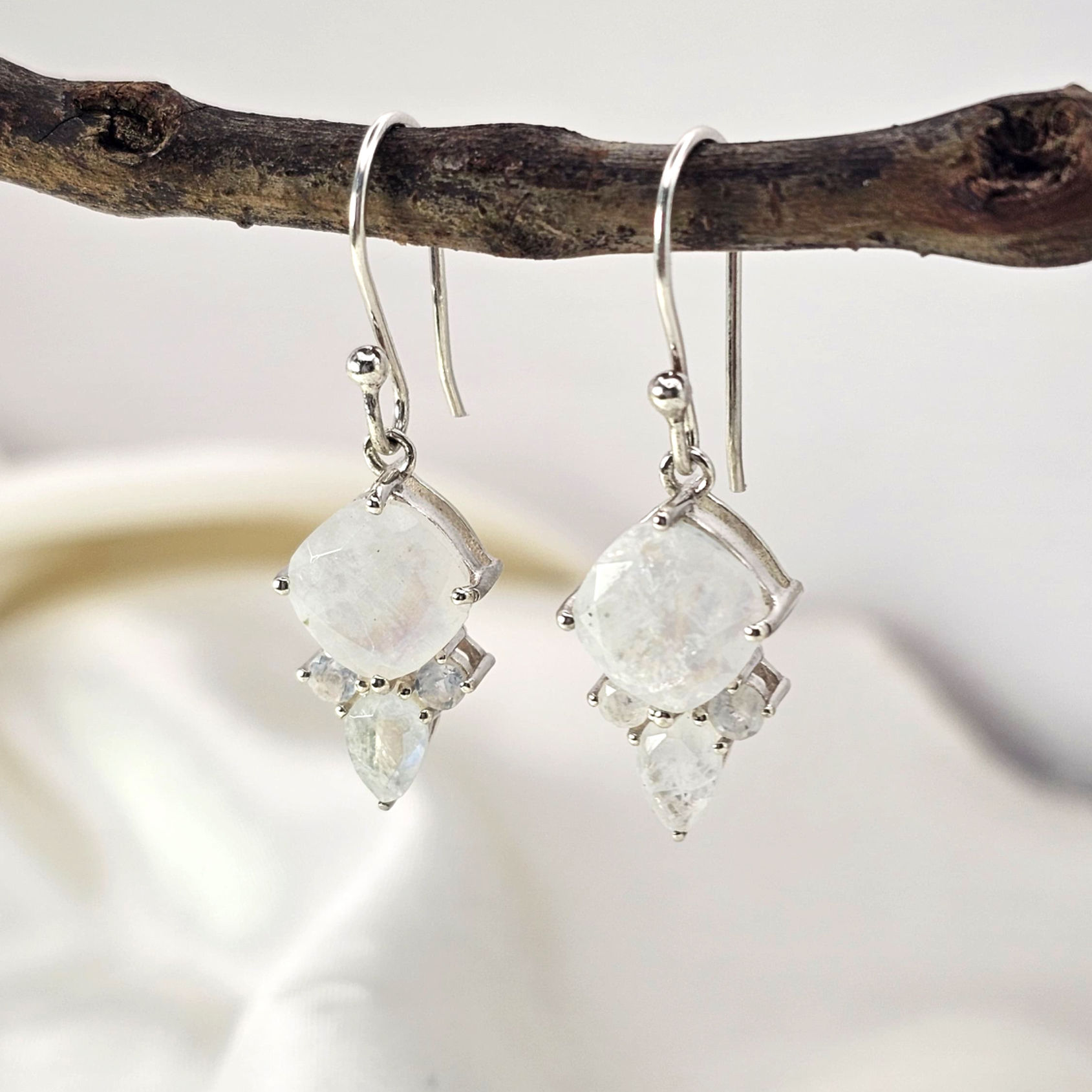 Moonstone Mini Chandelier Earrings