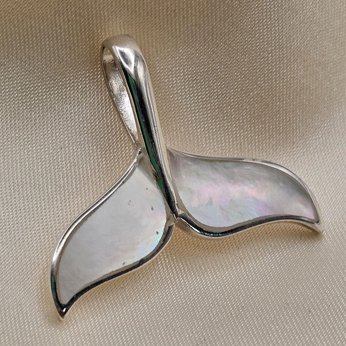 Mother of Pearl Whale Tail Pendant