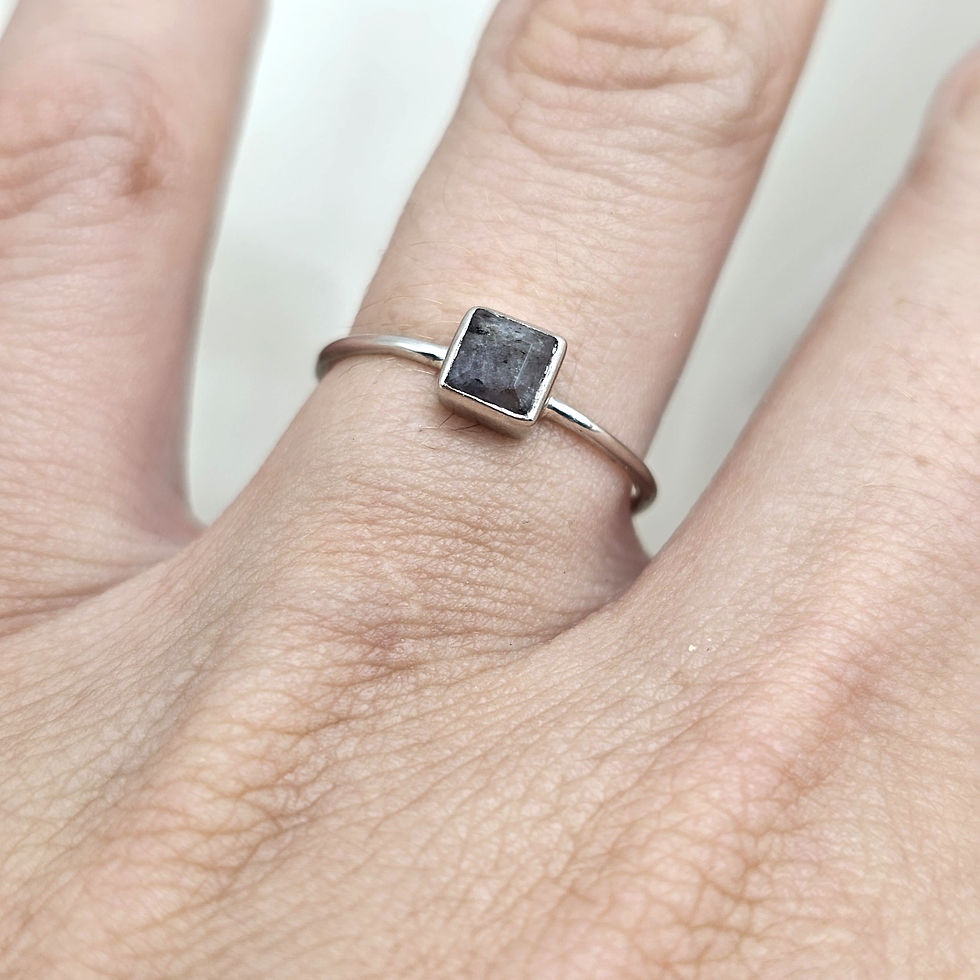Thumbnail: Square Gemstone Stacking Ring
