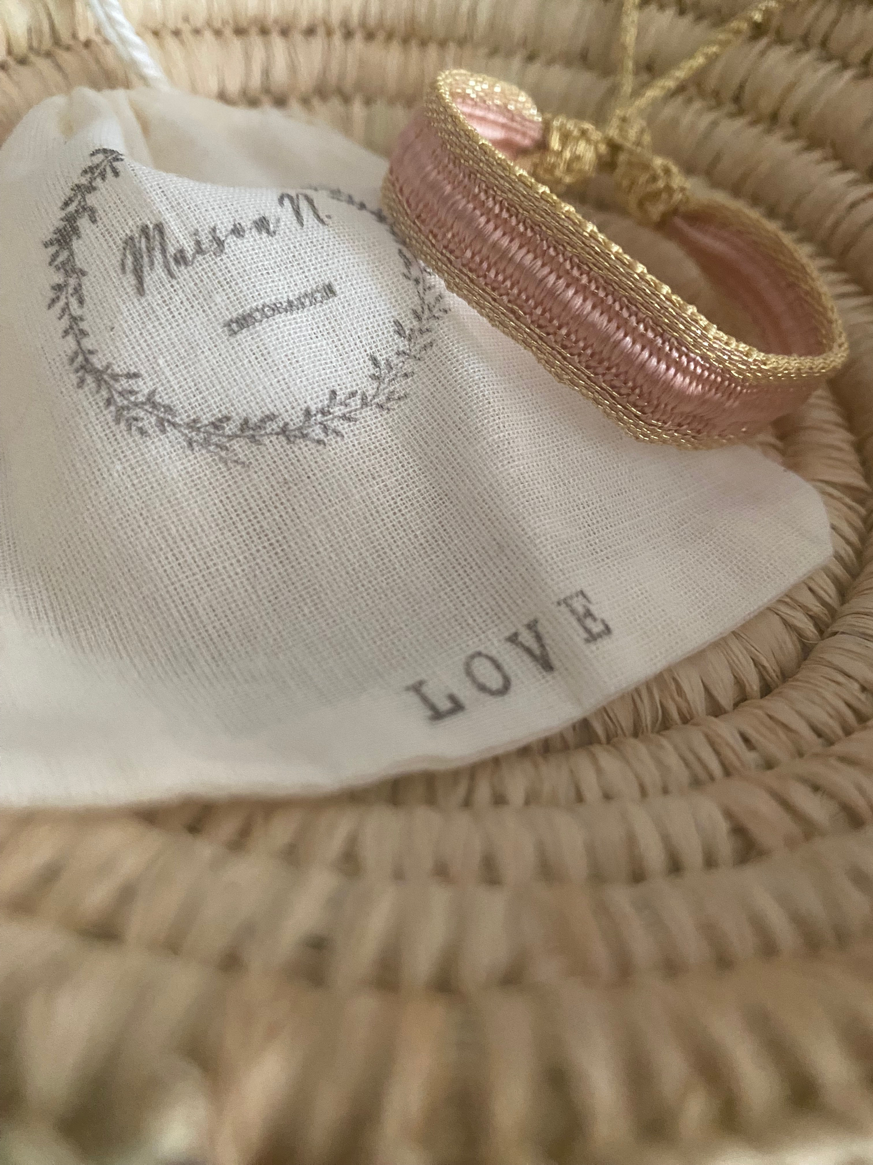 Bracelet tressé marocain Rose pale