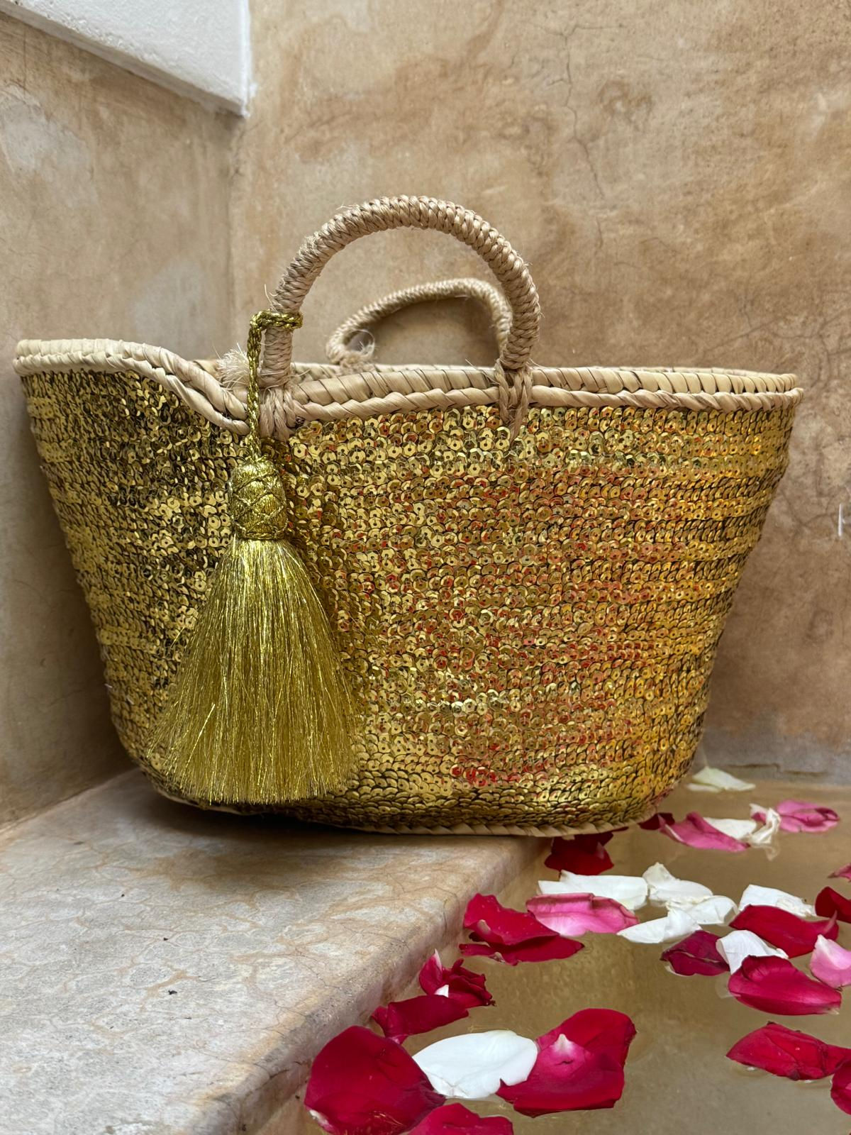 Panier Marocain sequins dorés