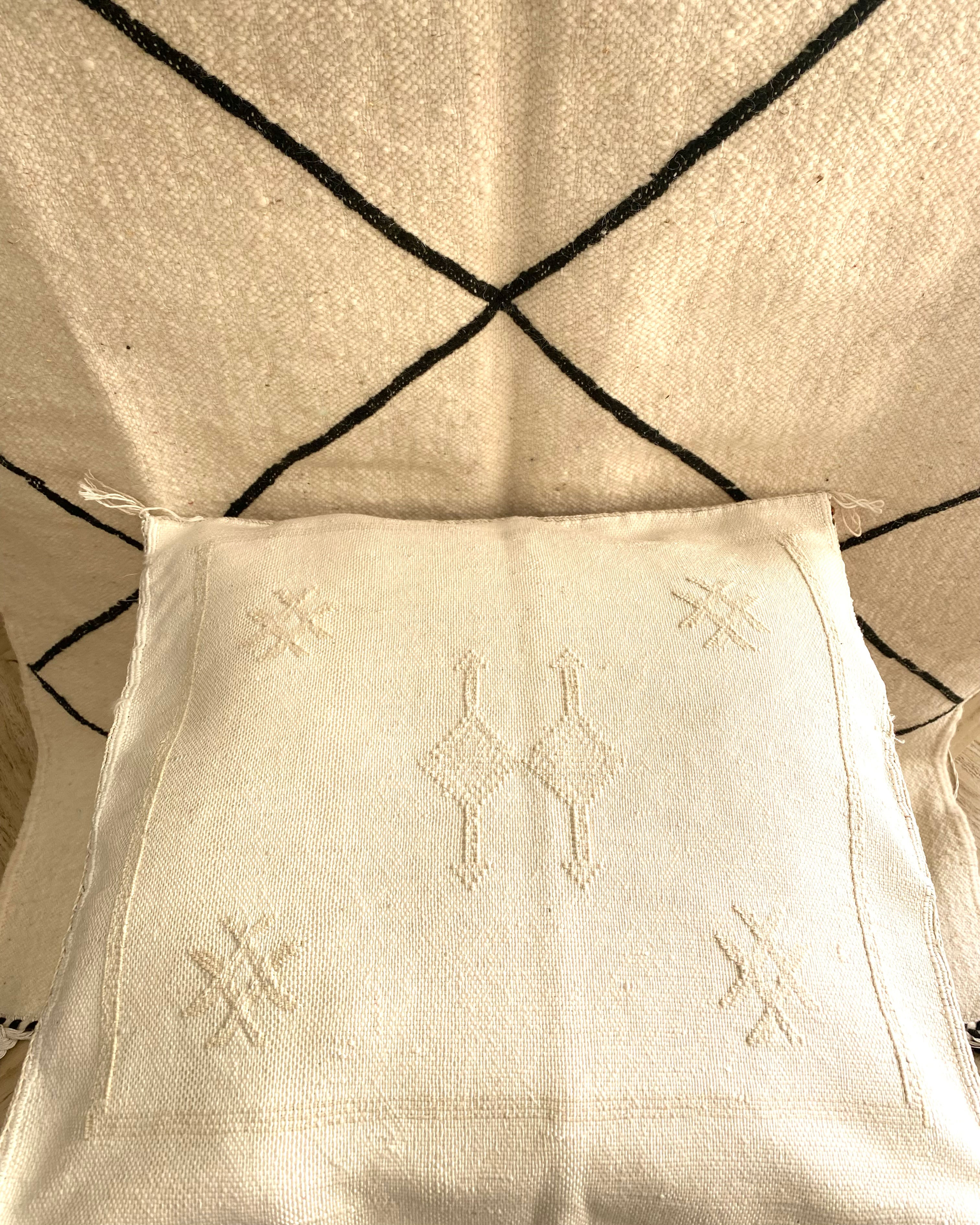 Housse de coussin Sabra blanc/crème