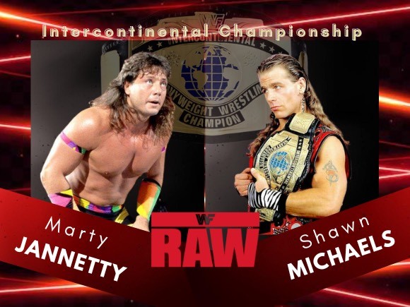 Shawn Michaels vs Marty Jannetty WWF WWE Intercontinental Championship RAW May 17 1993 Match Card
