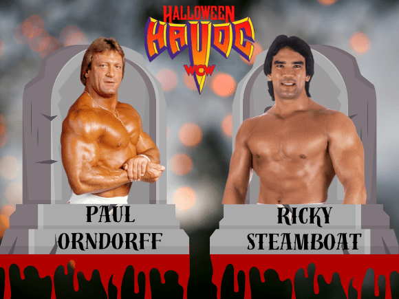 Custom match card design for Ricky Steamboat vs. Paul Orndorff WCW Halloween Havoc 1993