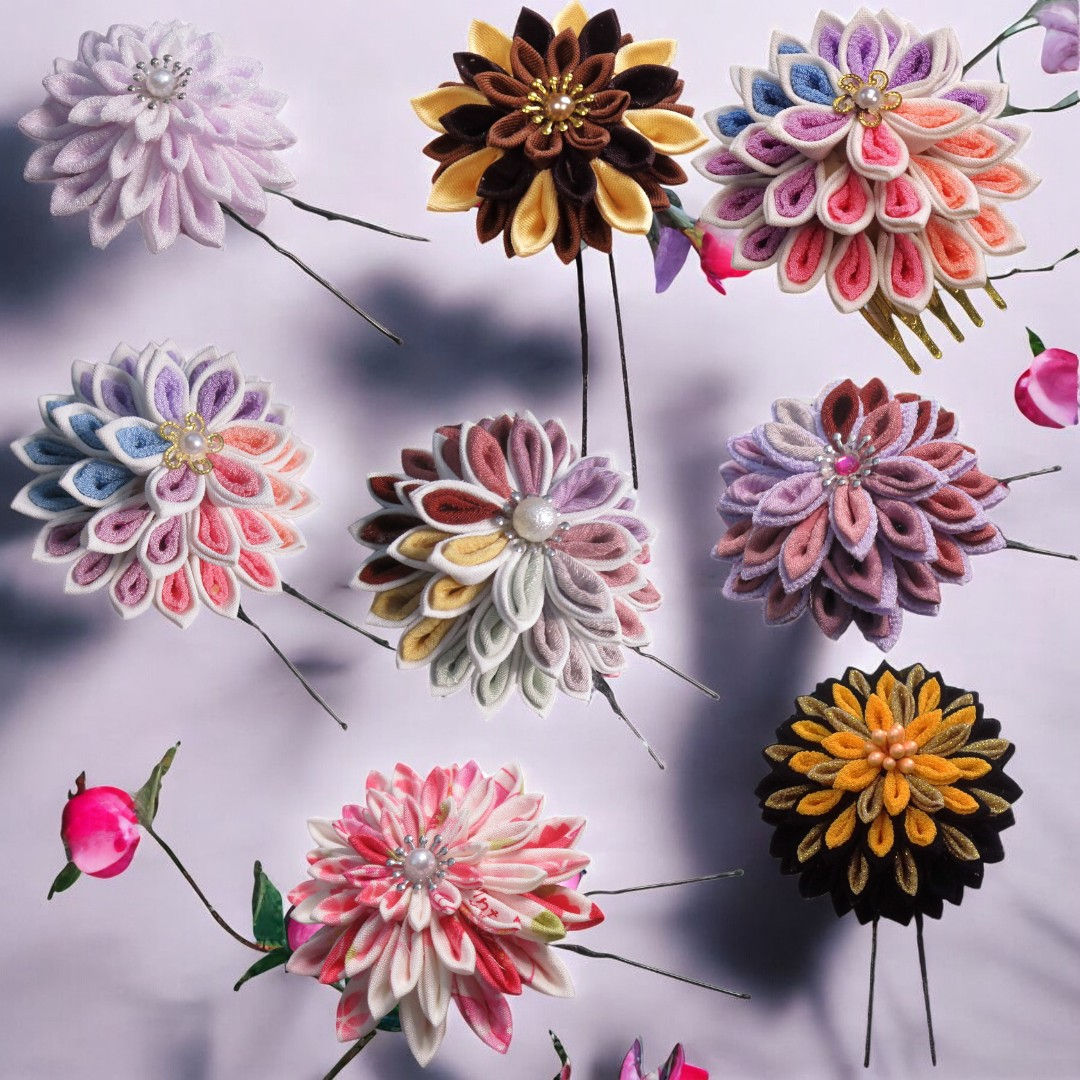 ③優雅な一輪の美 - つまみ細工かんざし