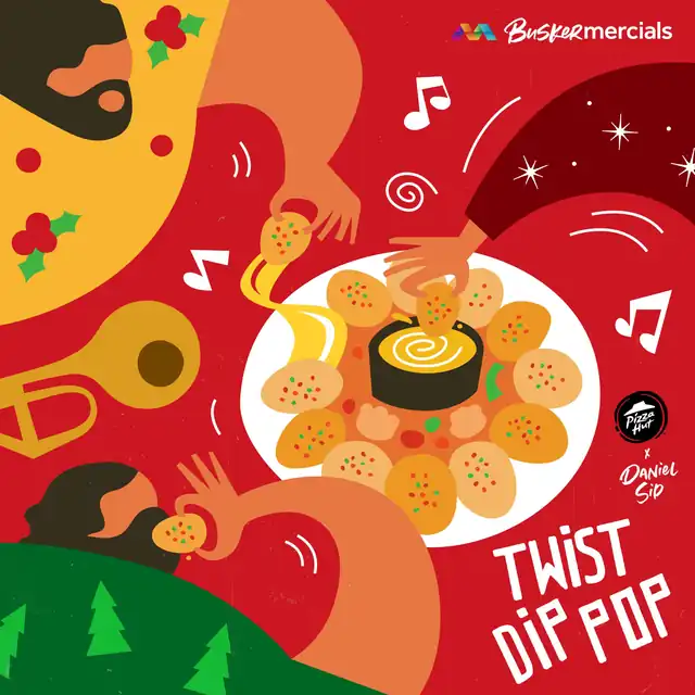Twist Dip Pop artwork for Pizza Hut x Daniel Sid, by Buskermercials