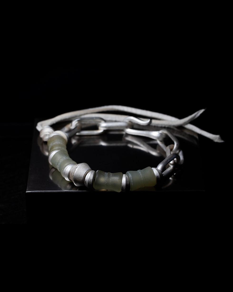 Thumbnail: "PAMIR" MYANMAR OLD JADEITE BEADS BRACELET <SIGNITURE COLLECTION>